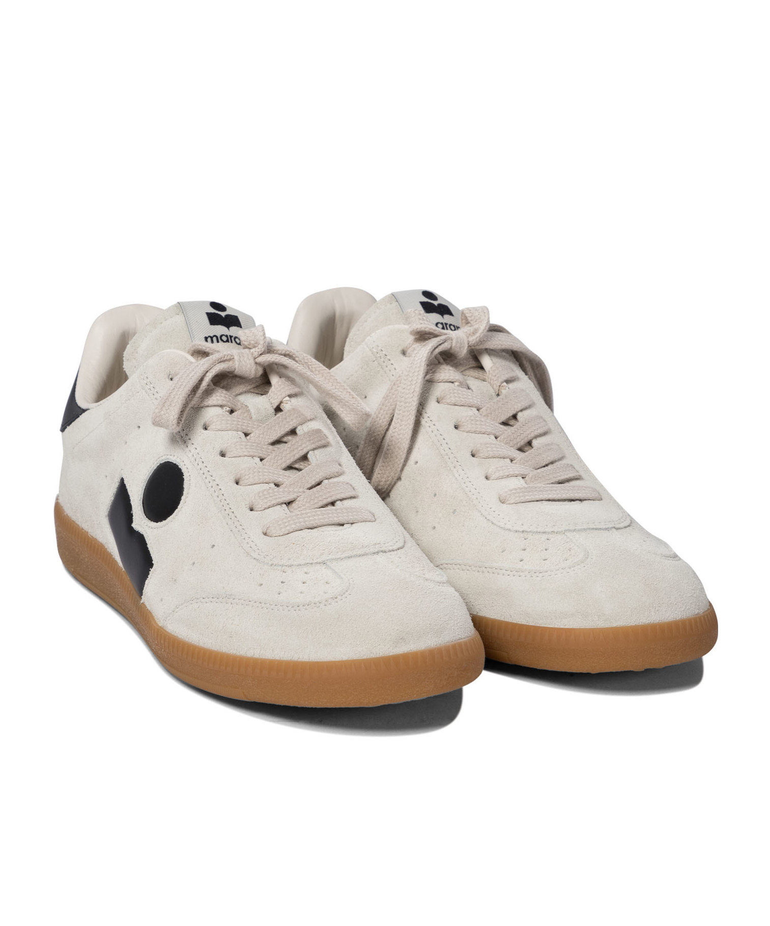 Isabel Marant Suede Sneakers With Branded Heel Counter In White