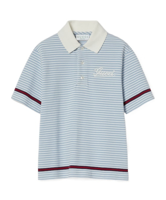 GUCCI CHILDREN'S EMBROIDERED COTTON POLO SHIRT
