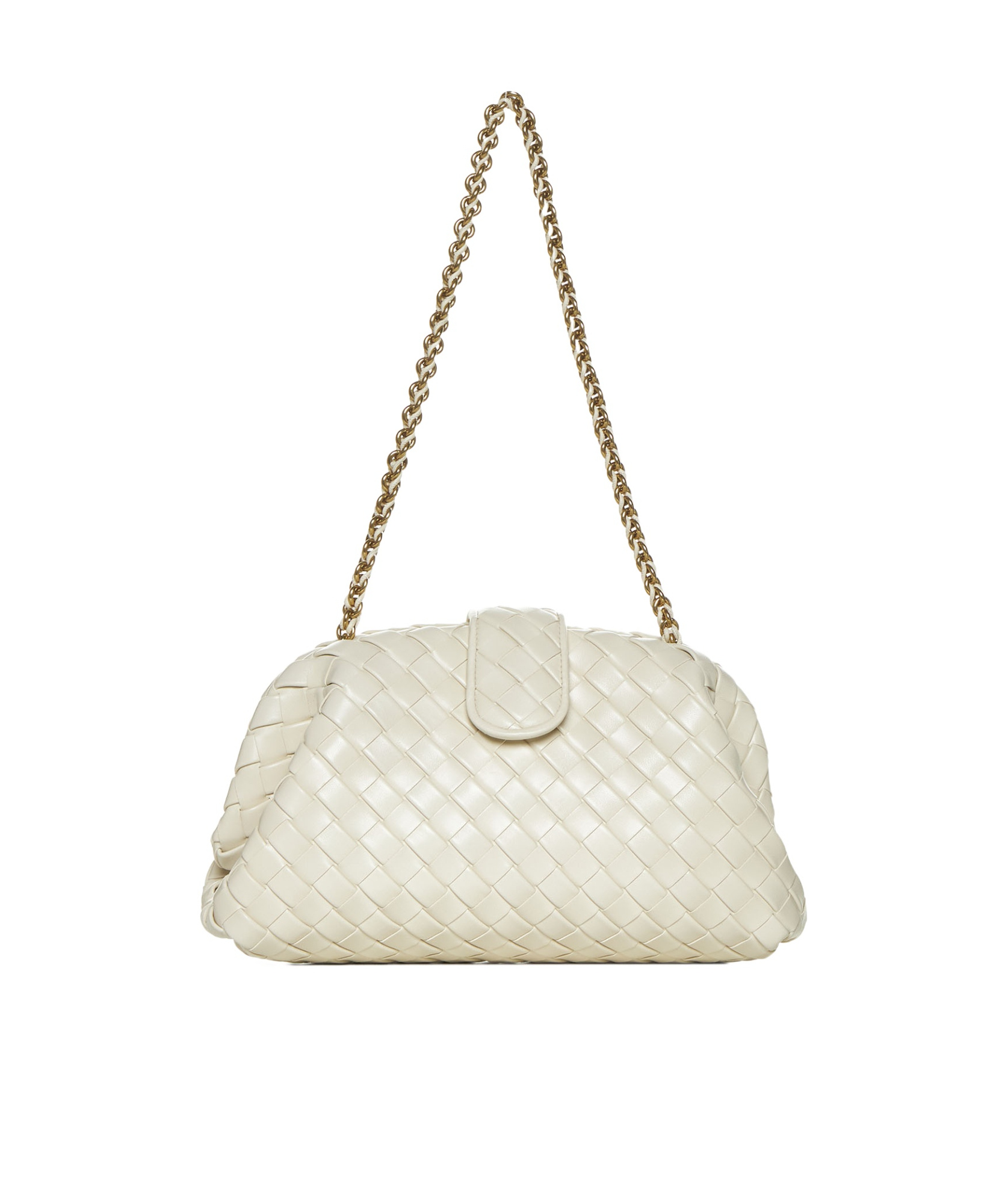 Bottega Veneta Lauren 1980 Teen Leather Clutch In White