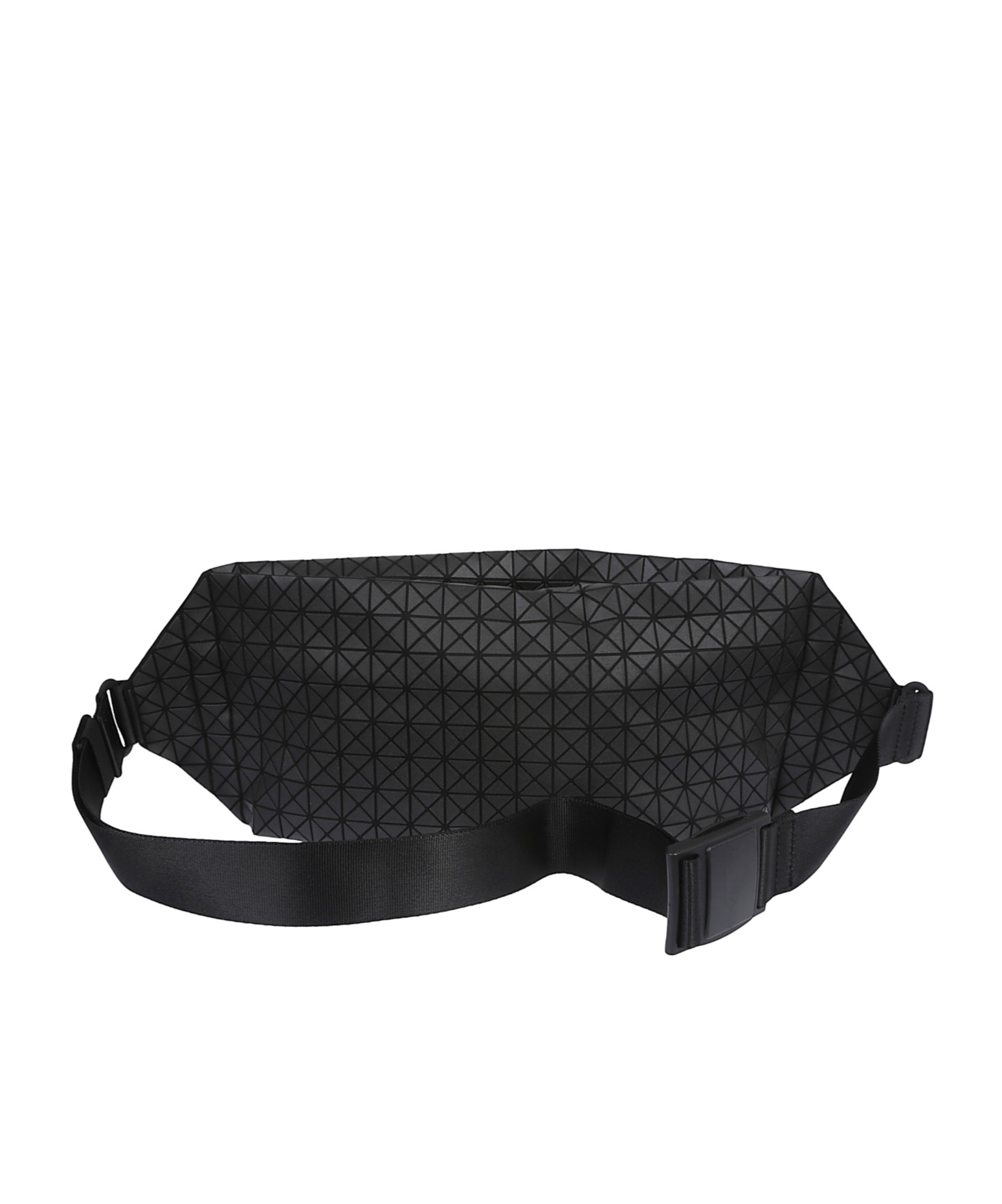 Bao Bao Issey Miyake Geometric Design Leather Shoulder Bag With Textured Surface In Black
