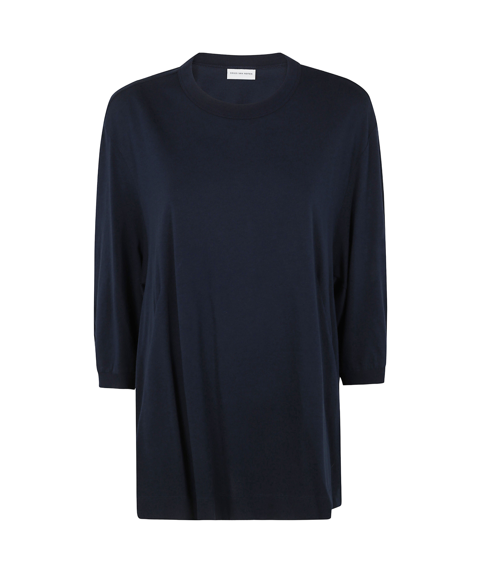 Shop Dries Van Noten Crew Neck T-shirt In Navy Blue