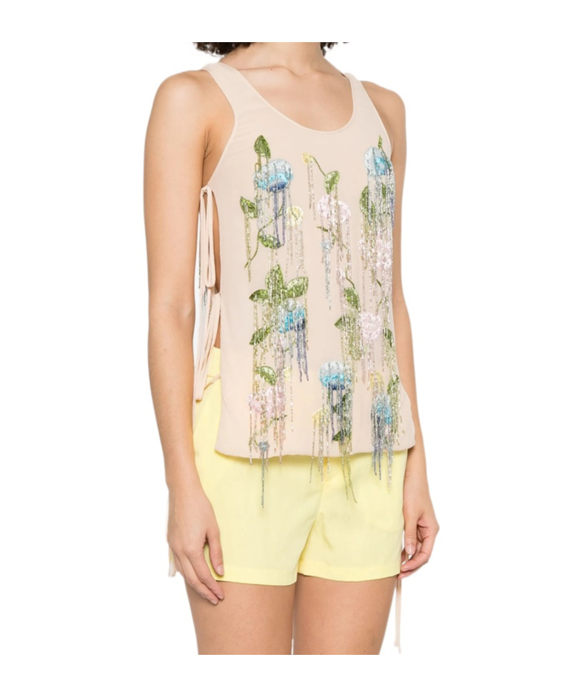 Blumarine Round-neck Vest In Nude