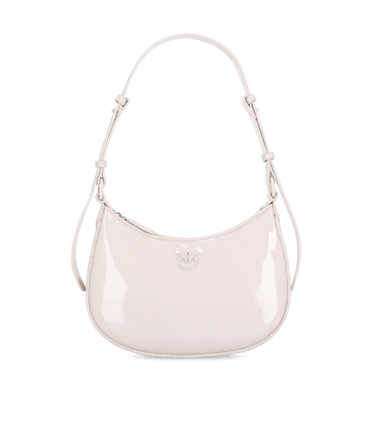 Pinko Half Moon Mini Shoulder Bag In White