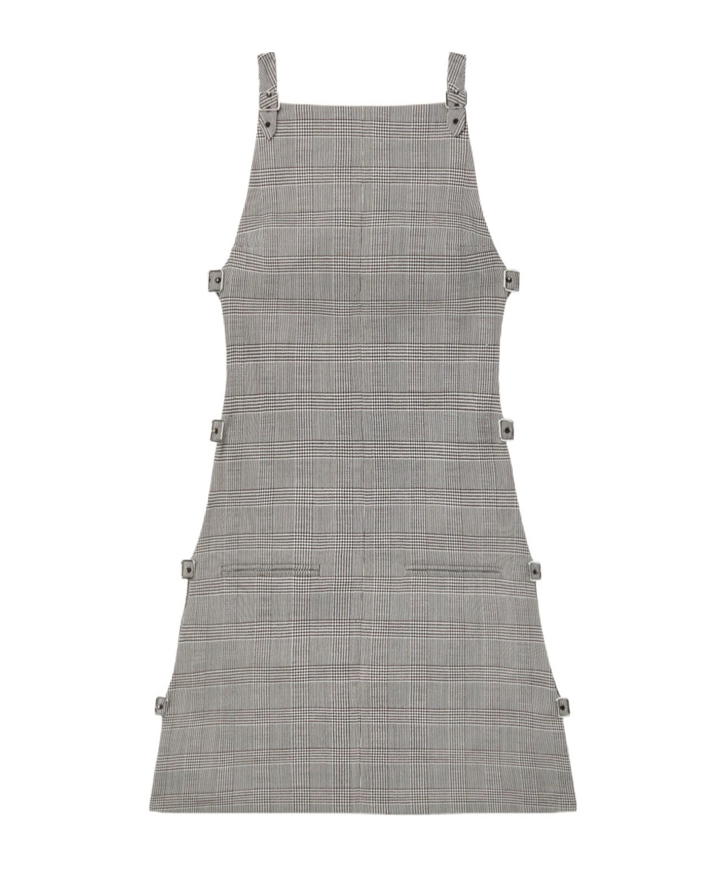 Shop Courrèges Checked Wool Dress