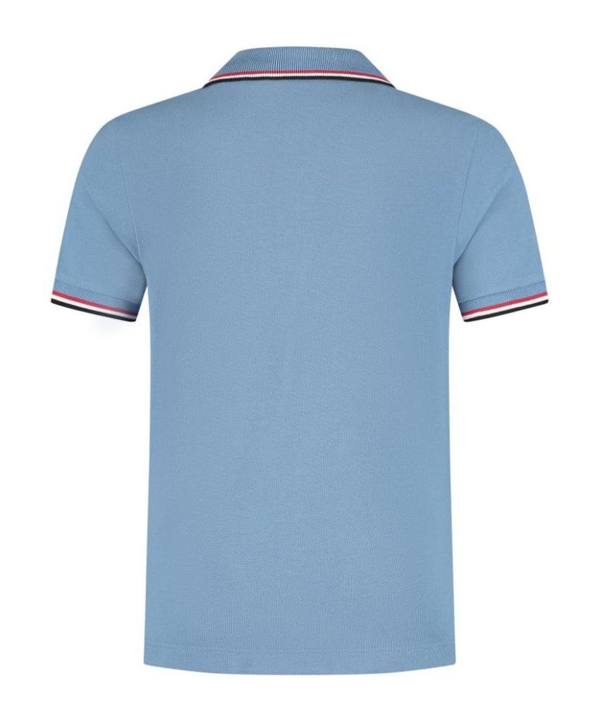 Moncler Short-sleeved Polo Shirt In Blue