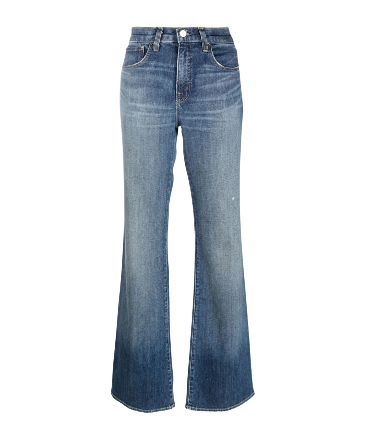 Nili Lotan Florence Distressed High-rise Flared Jeans In Blue