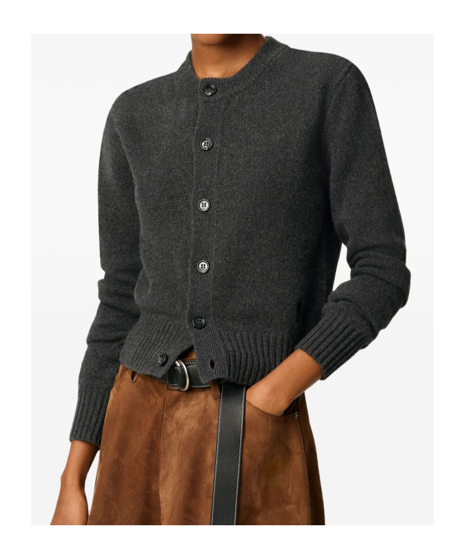 Ami Alexandre Mattiussi Embroidered Cashmere And Wool-blend Cardigan In Gray