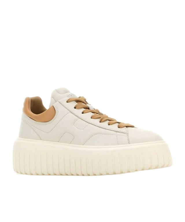 Hogan Striped Sneakers With Contrast Heel Tab In White