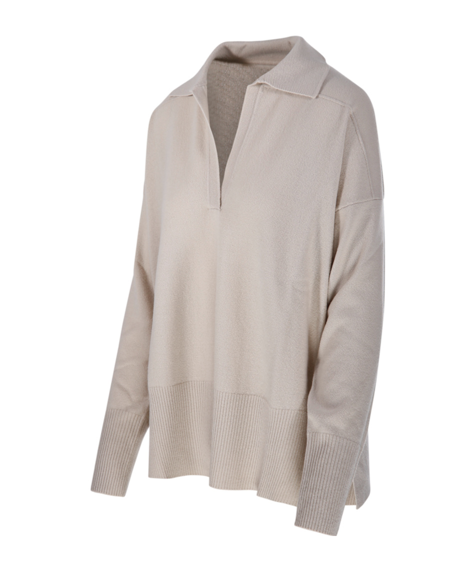 Roberto Collina Long Sleeve Ribbed Sweater In Gray