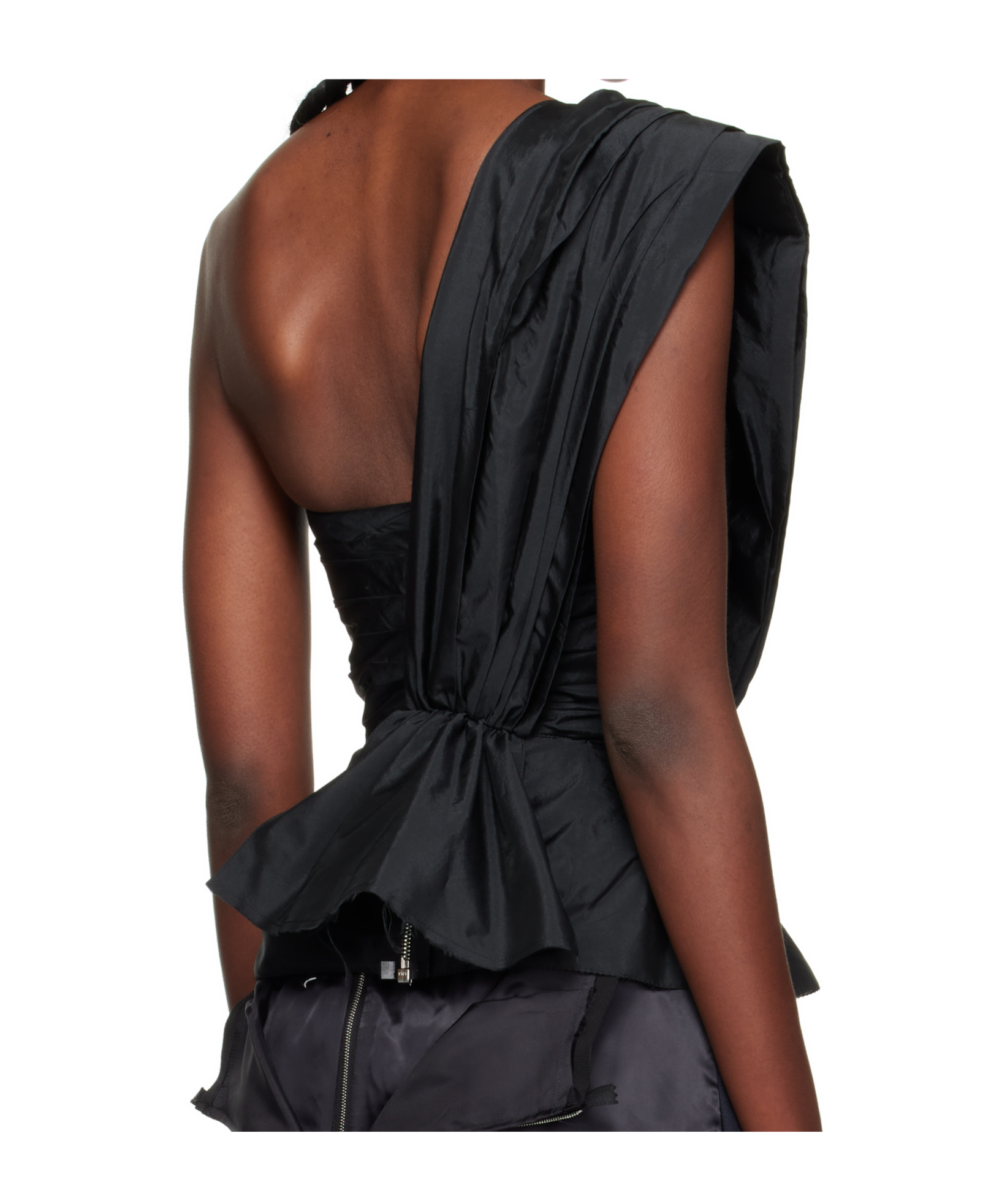 Maison Margiela Asymmetric Draped Top Woman Black In Black