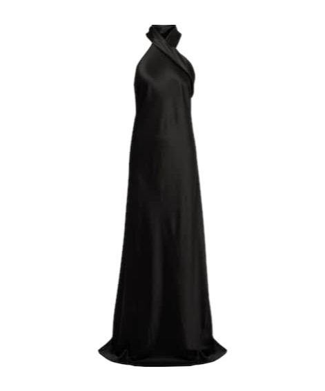 GALVAN SATIN HALTER NECK GOWN