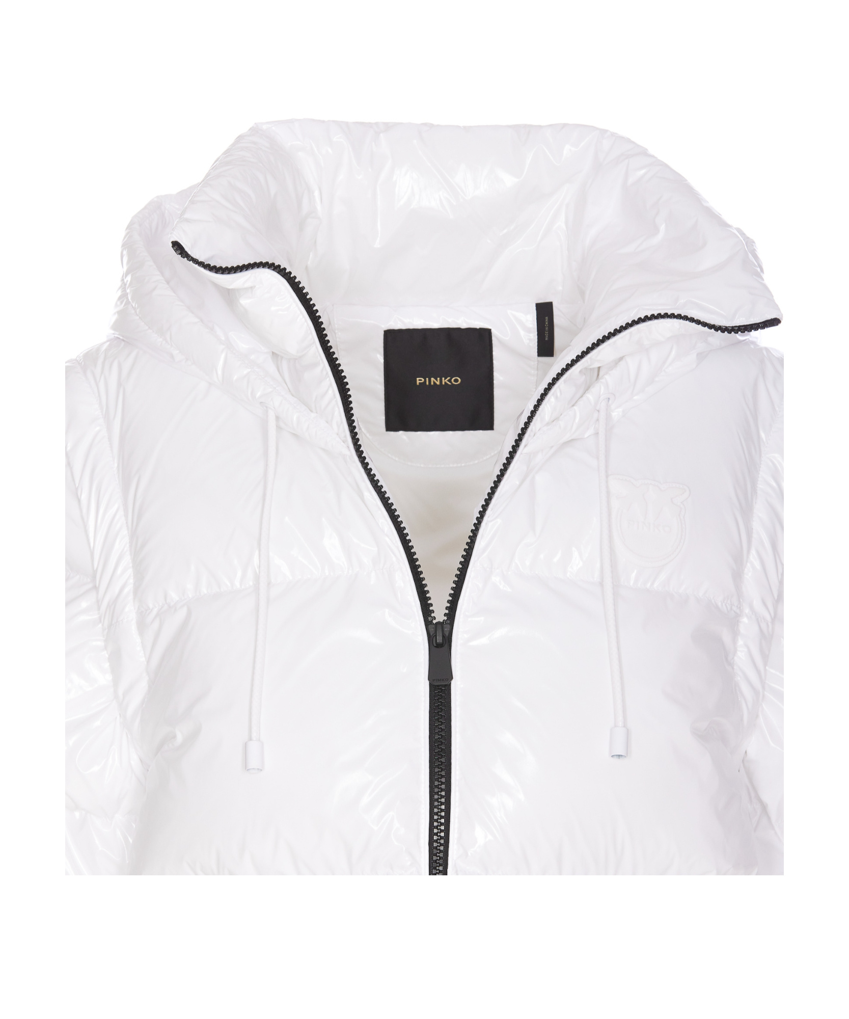 Pinko Indice Glossy Down Jacket In White