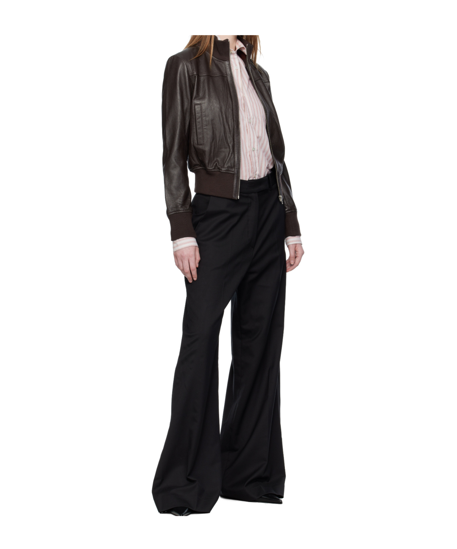 The Frankie Shop Tobias Leather Jacket In Black
