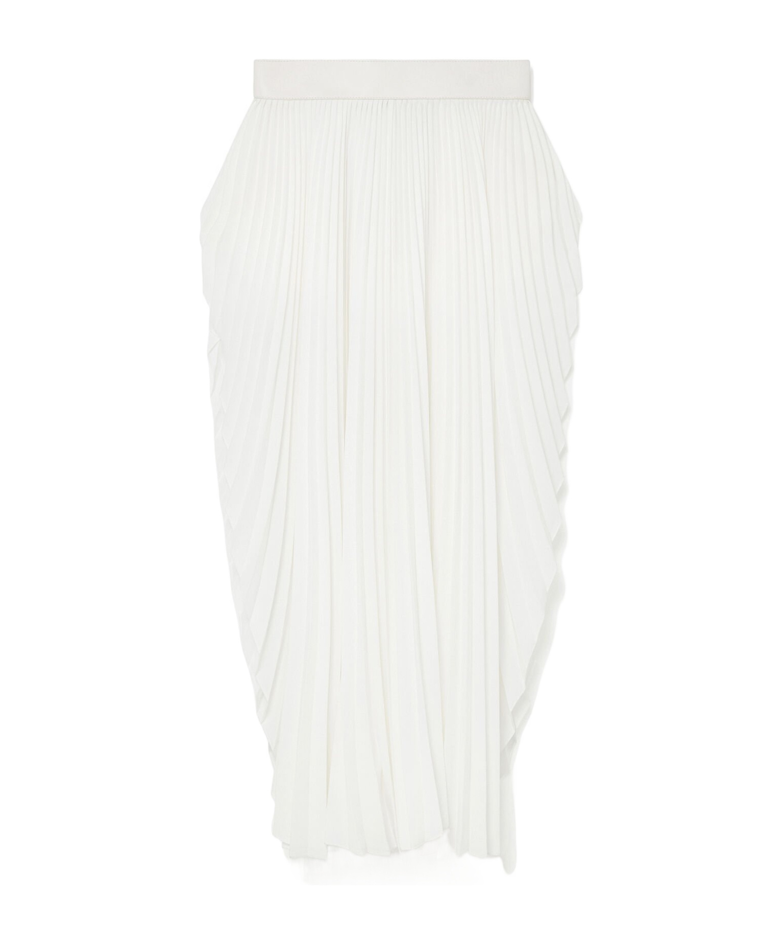 Stella Mccartney Pleated Mid-rise Maxi Skirt In White