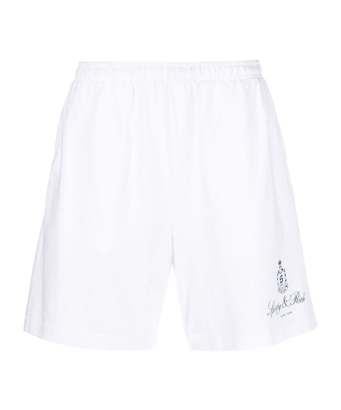 Shop Sporty And Rich Logo-print Track Shorts In White