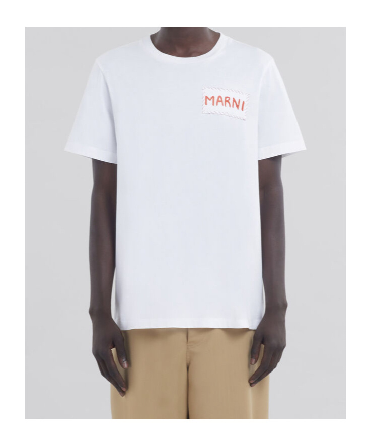Shop Marni White Crew Neck T-shirt
