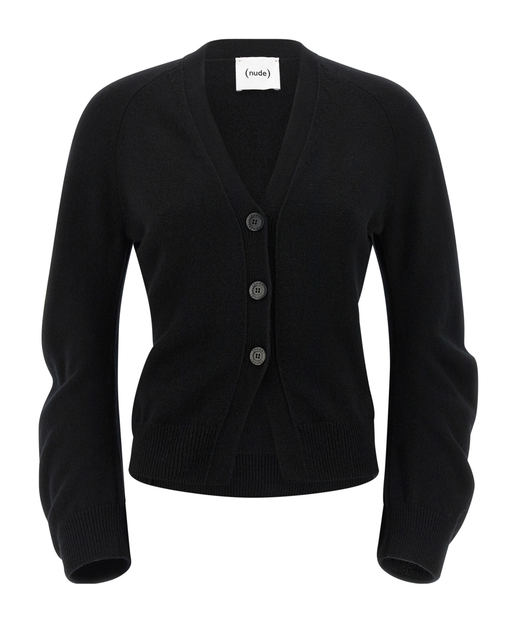 Nude Long-sleeves Button Cardigan In Black