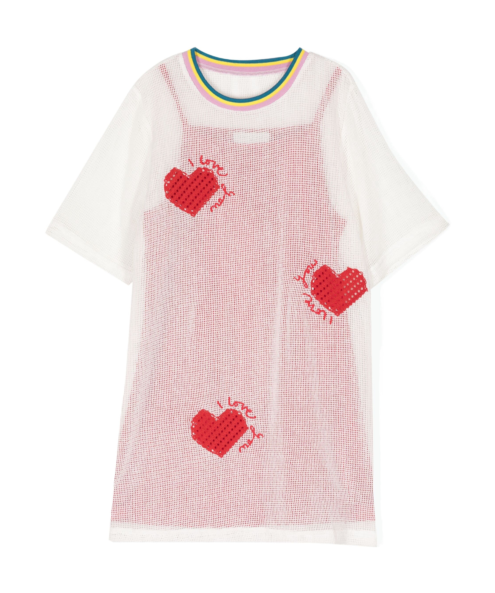Stella Mccartney Heart-embroidered Layered Dress In Pink