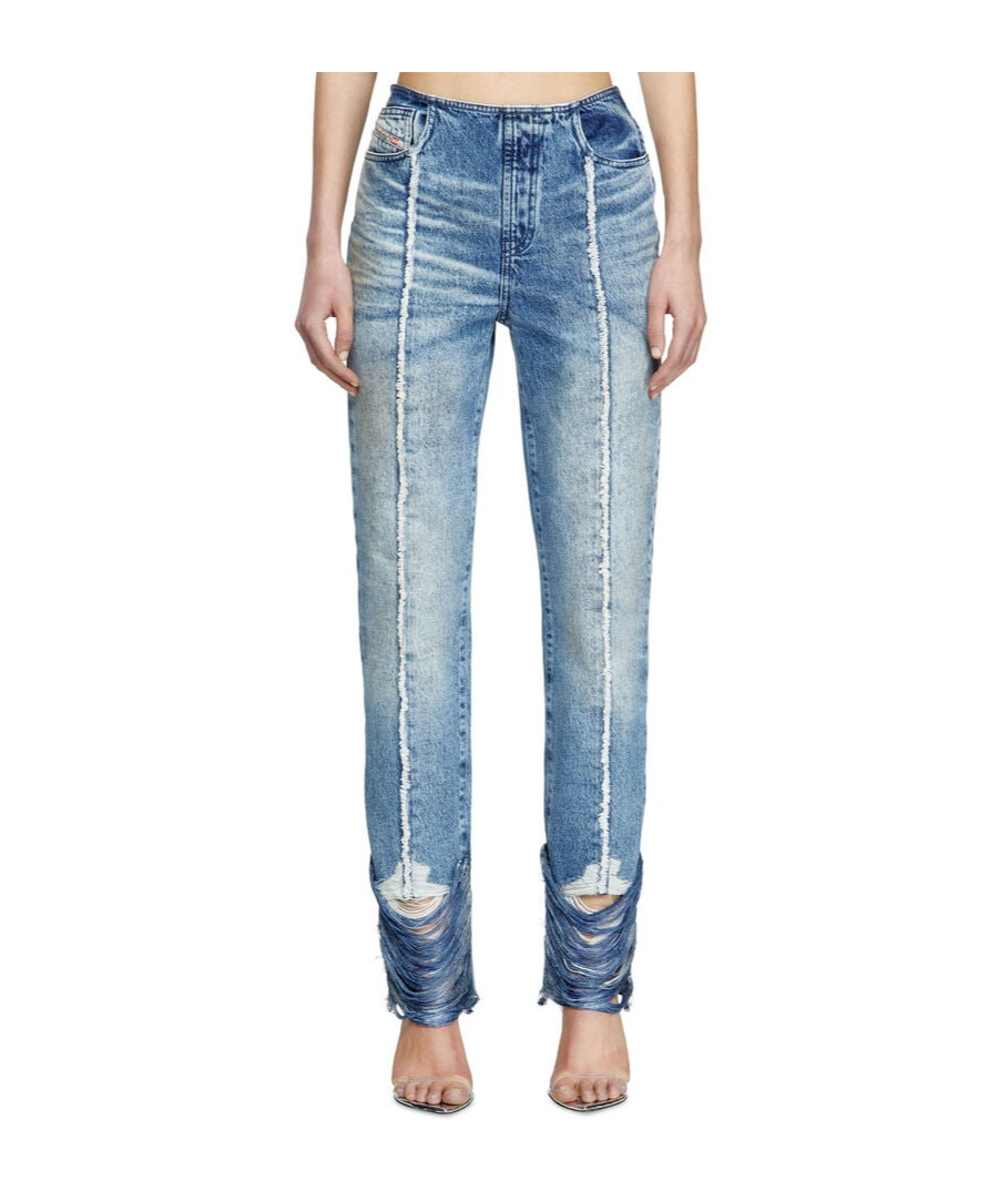 Diesel Bootcut Jeans D-ginna Blue Washed Effect In Blue