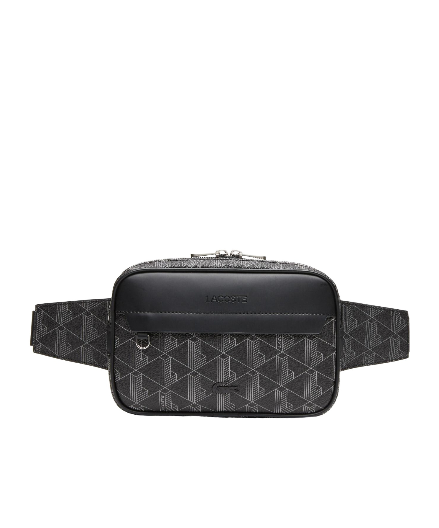 Lacoste Logo-debossed Belt Bag In Black