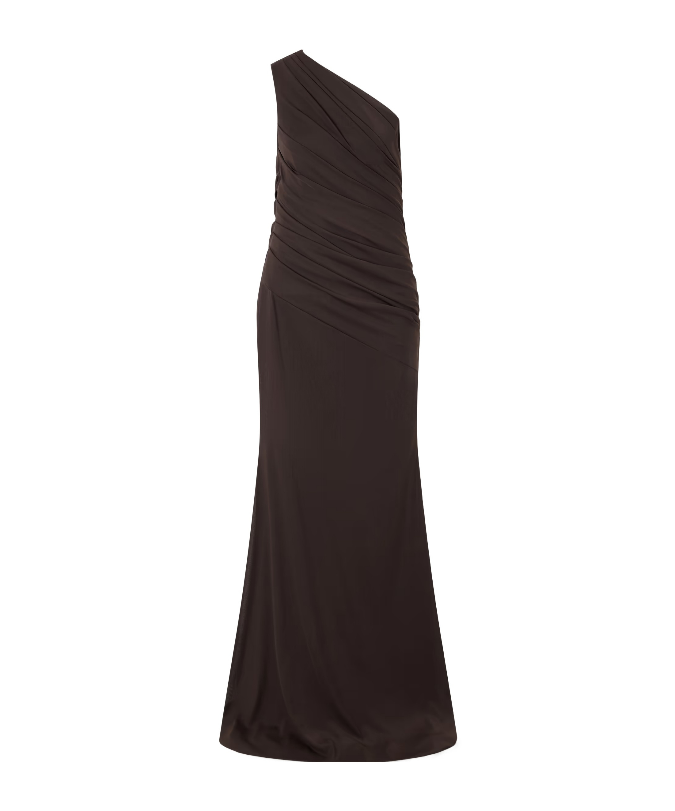 Alex Perry One-shoulder Gathered Jersey Gown In Black