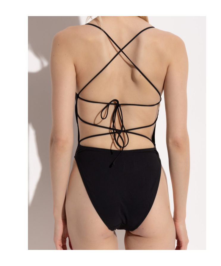 Tory Burch Spaghetti Strap One-piece Swimsuit In Black