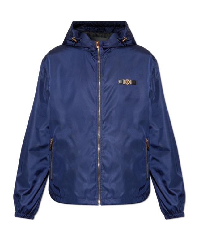 Versace Hooded Blazer Drawstring Side Pockets