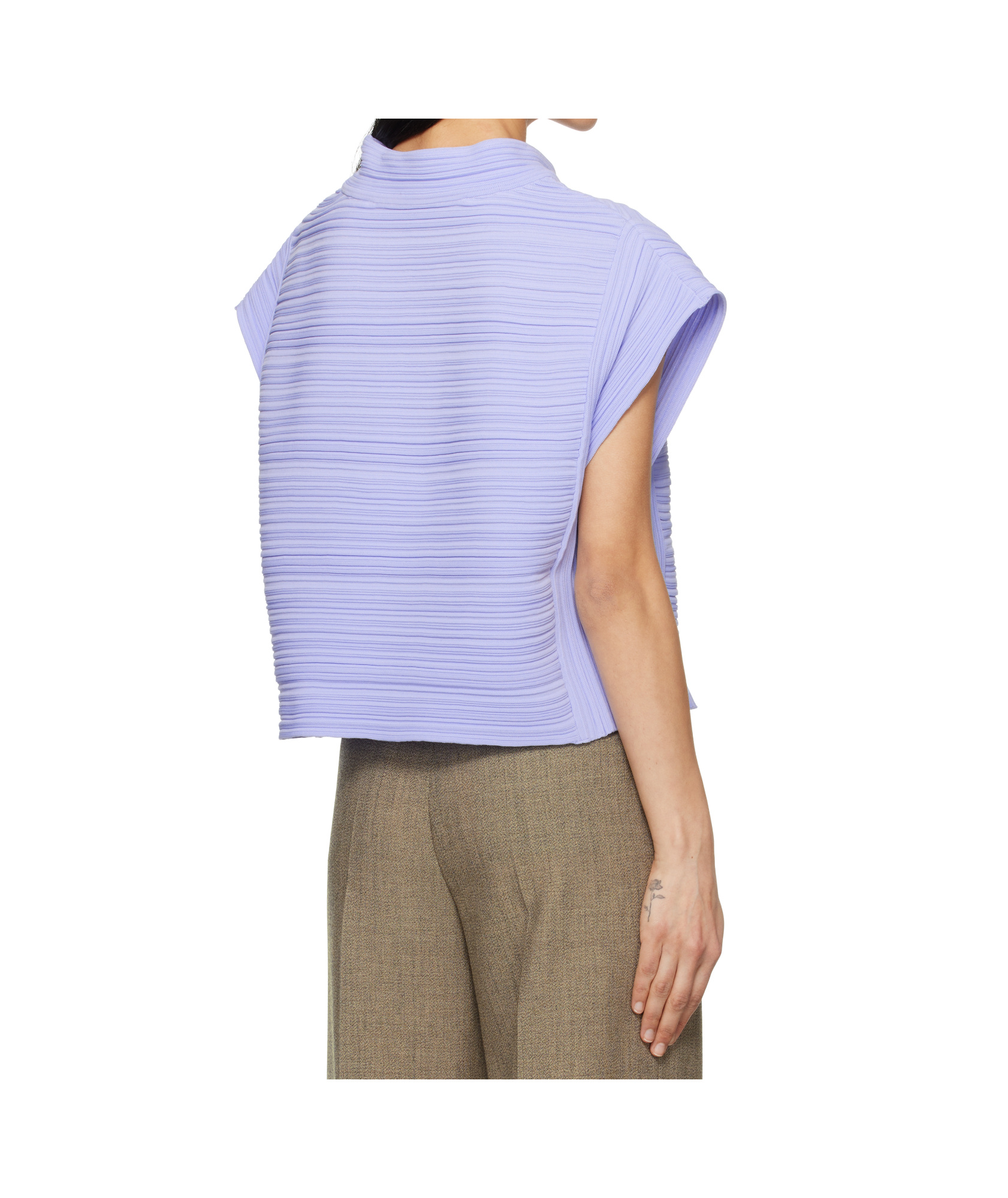 Shop Issey Miyake February Crepe Knit Top In Saxe Blue