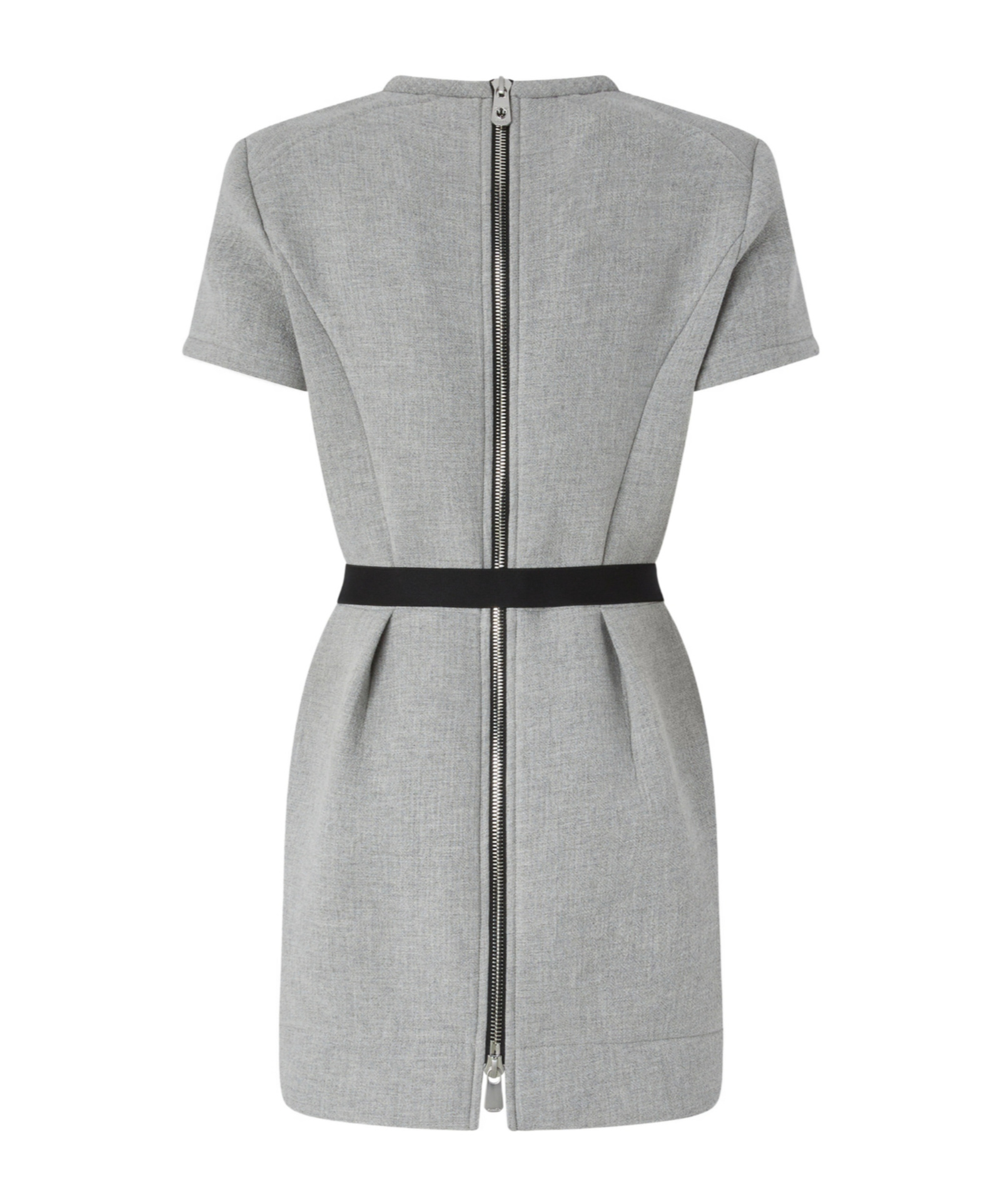 Pinko Belted Short-sleeve Mini Dress In Gray
