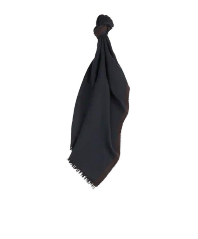 Fay Scarf In Wool And Silk In Black