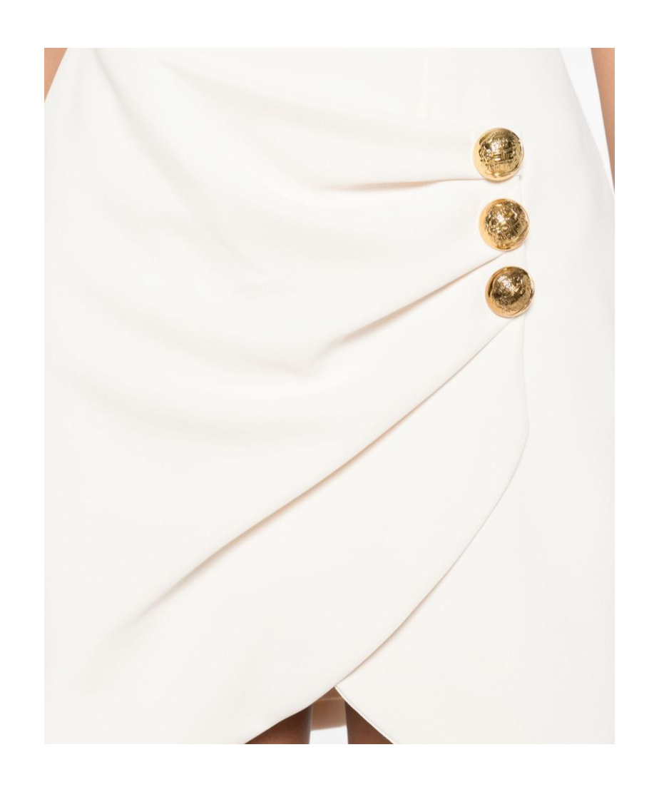 Elisabetta Franchi Button-embellished Mini Dress In White