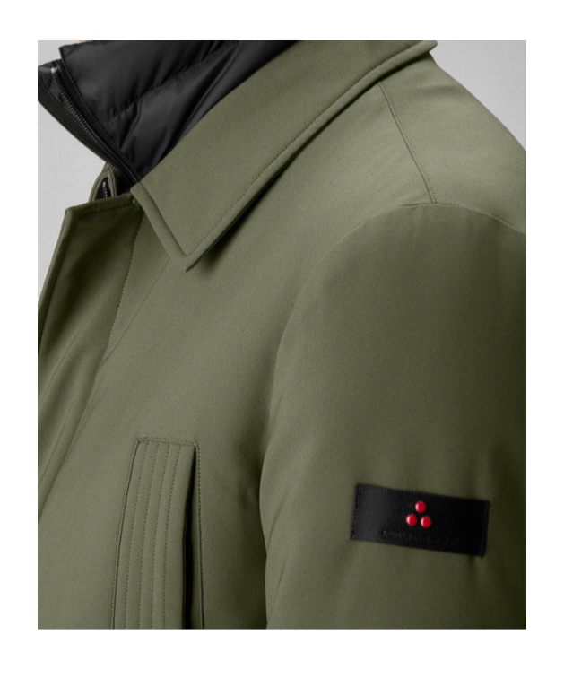 Peuterey Double-collar Flap-pocket Coat In Green