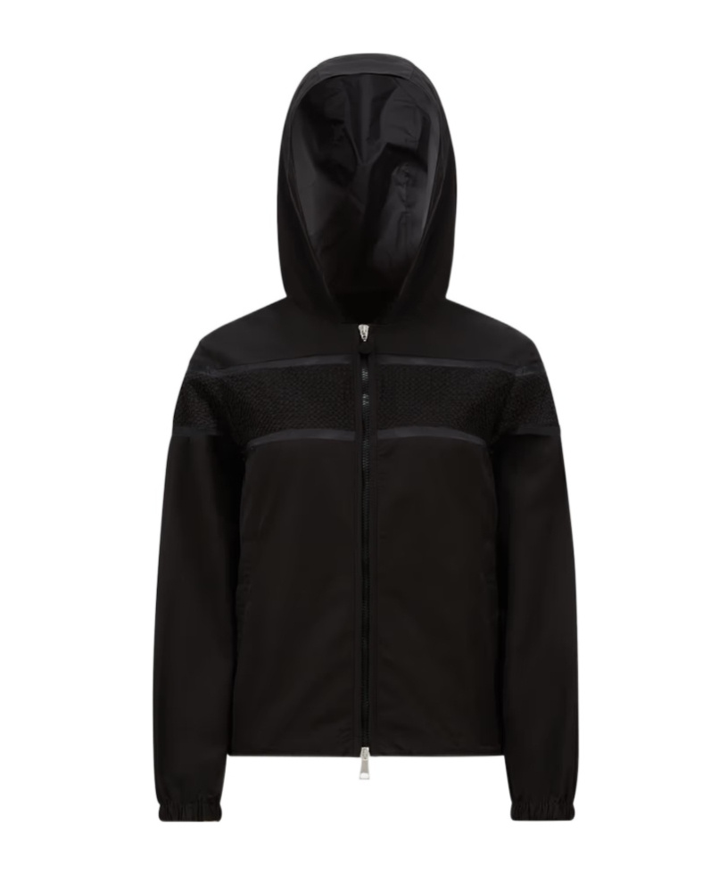 Moncler Clisson Embroidered Hooded Jacket In Black
