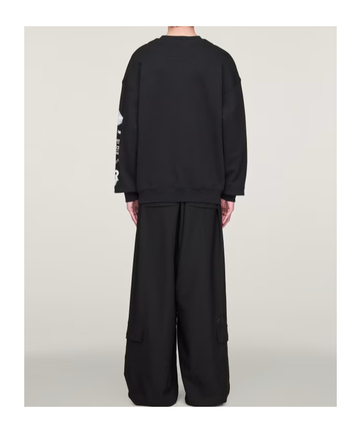 Y-3 Adidas Cloud-print Crew-neck Sweatshirt Clothing In Black