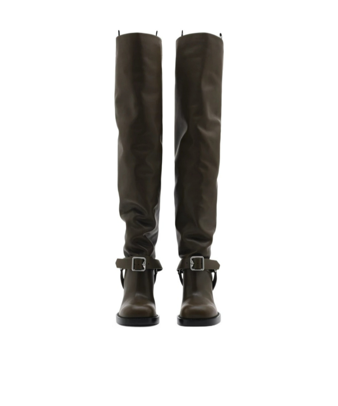 Burberry Leather Soft Stirrup Over-the-knee Boots 85 In Black