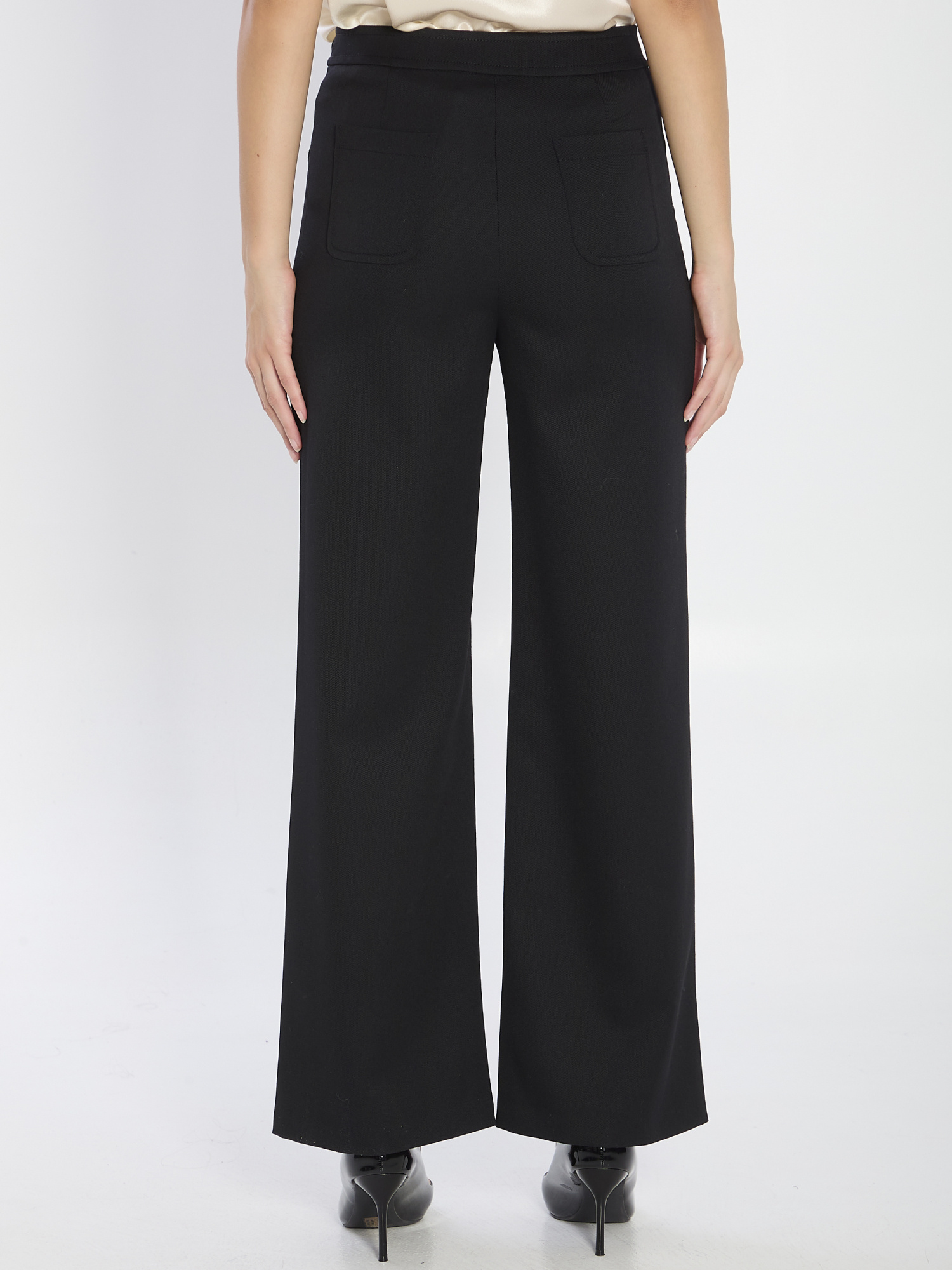 Celine Belt Loop Casual Pants In Black