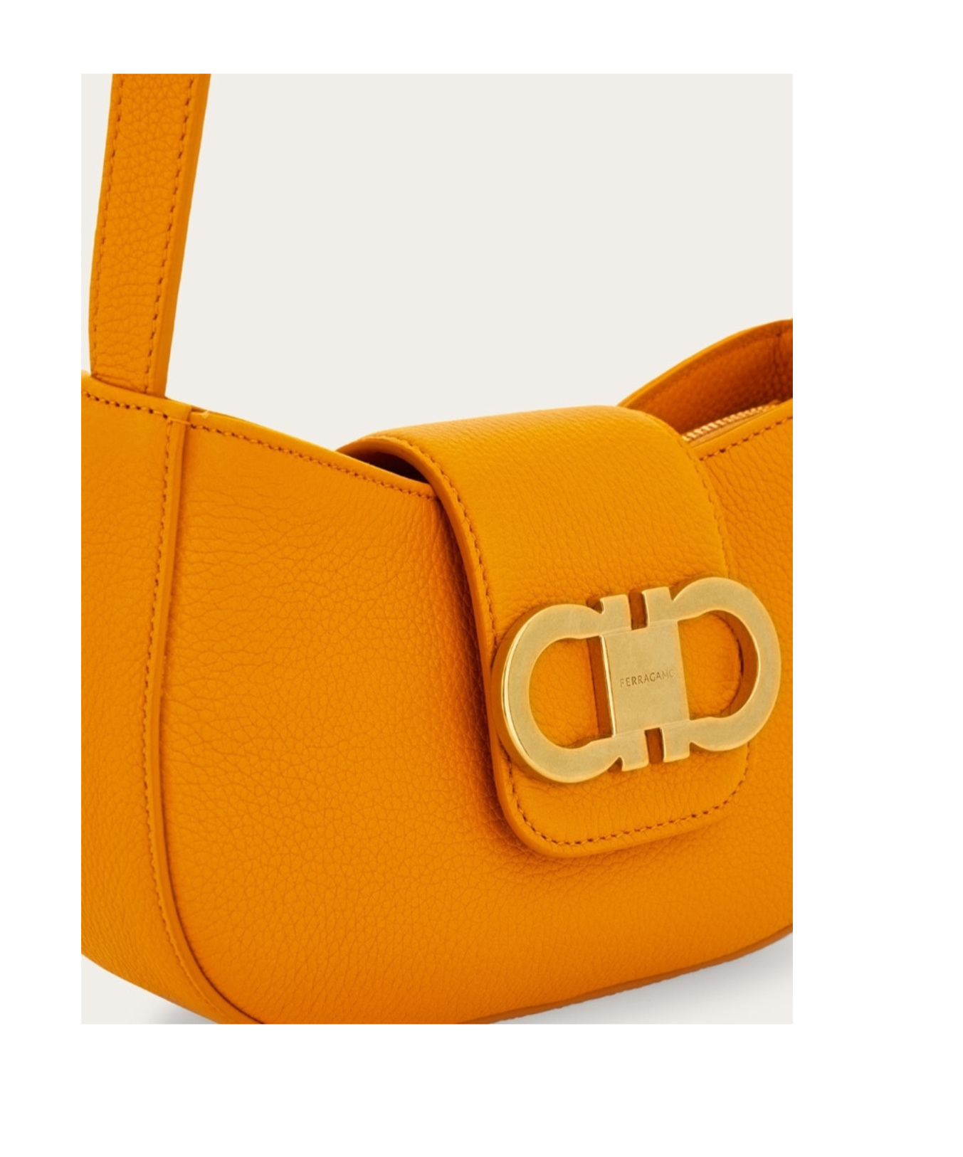 Ferragamo Double Gancini Mini Shoulder Bag In Yellow