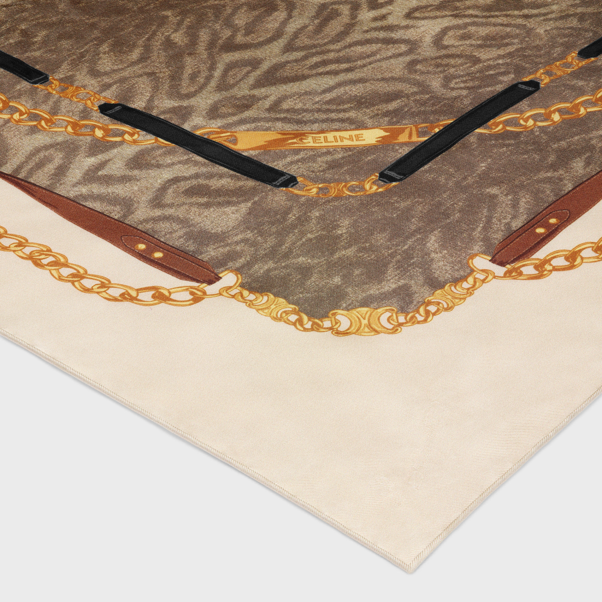 Celine Rectangular Scarf In Brown