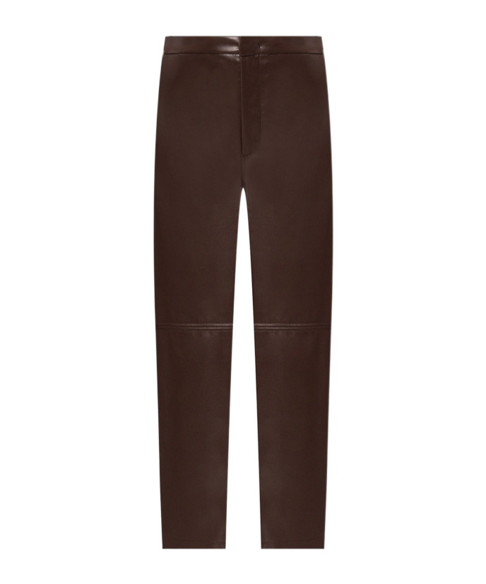 Twinset High-waisted Casual Trousers In Brown