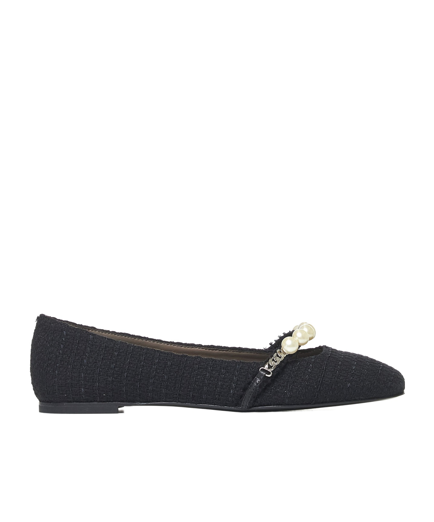 Shop Roberto Festa Tweed Ballerina Shoes In Black
