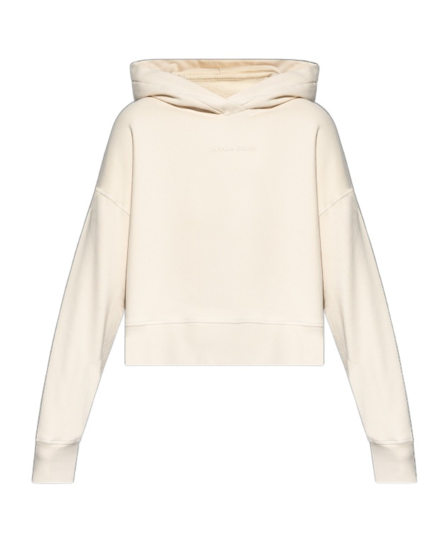 Shop Canada Goose Logo-embossed Hoodie In White
