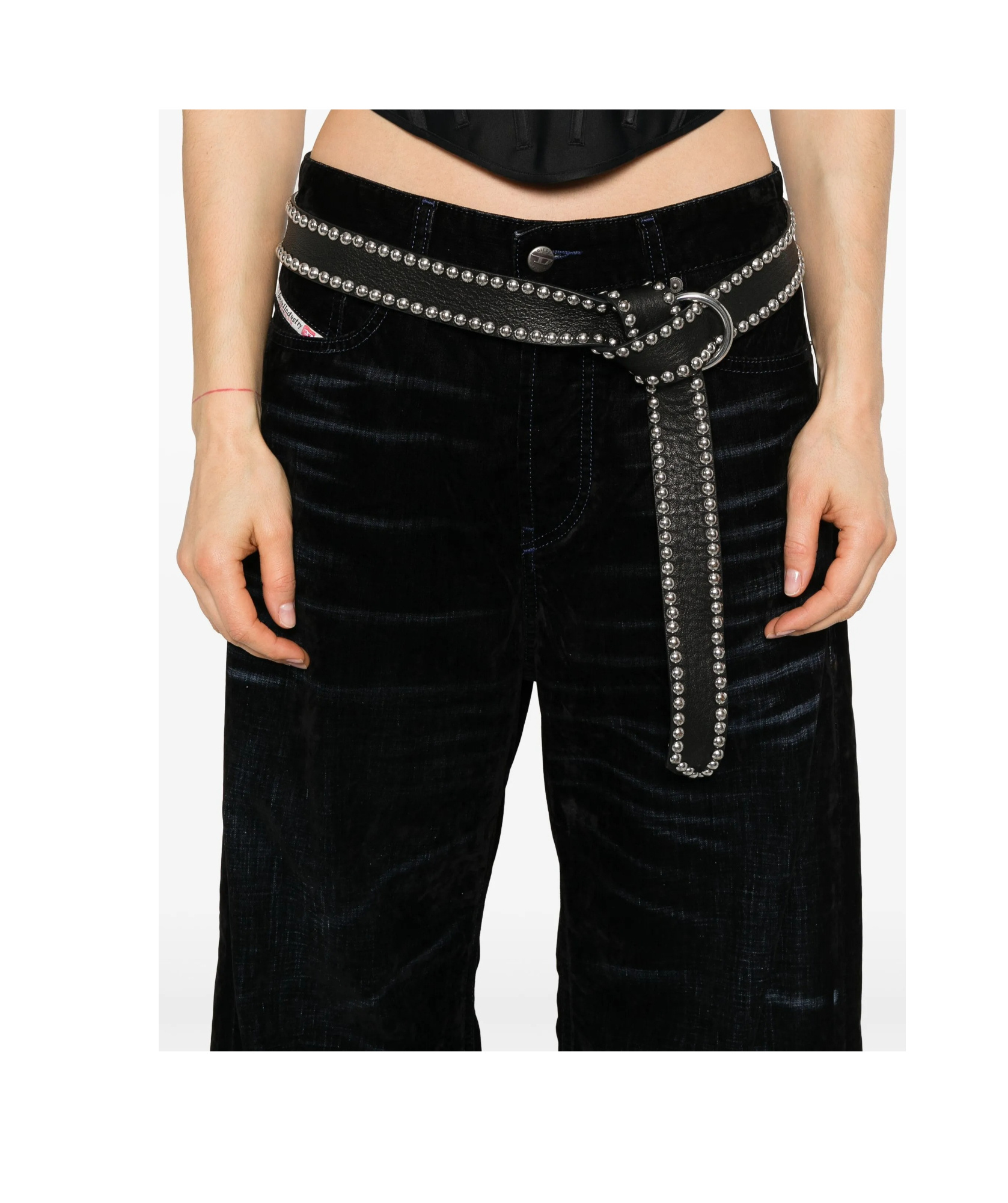 Diesel 1996 D-sire Low-rise Wide-leg Jeans In Black