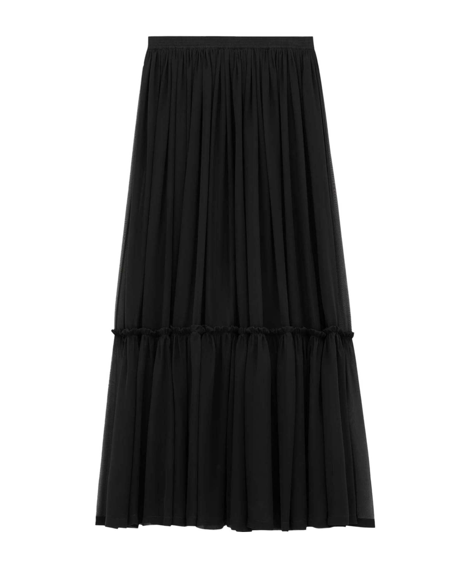 Saint Laurent Ruffled Skirt In Black