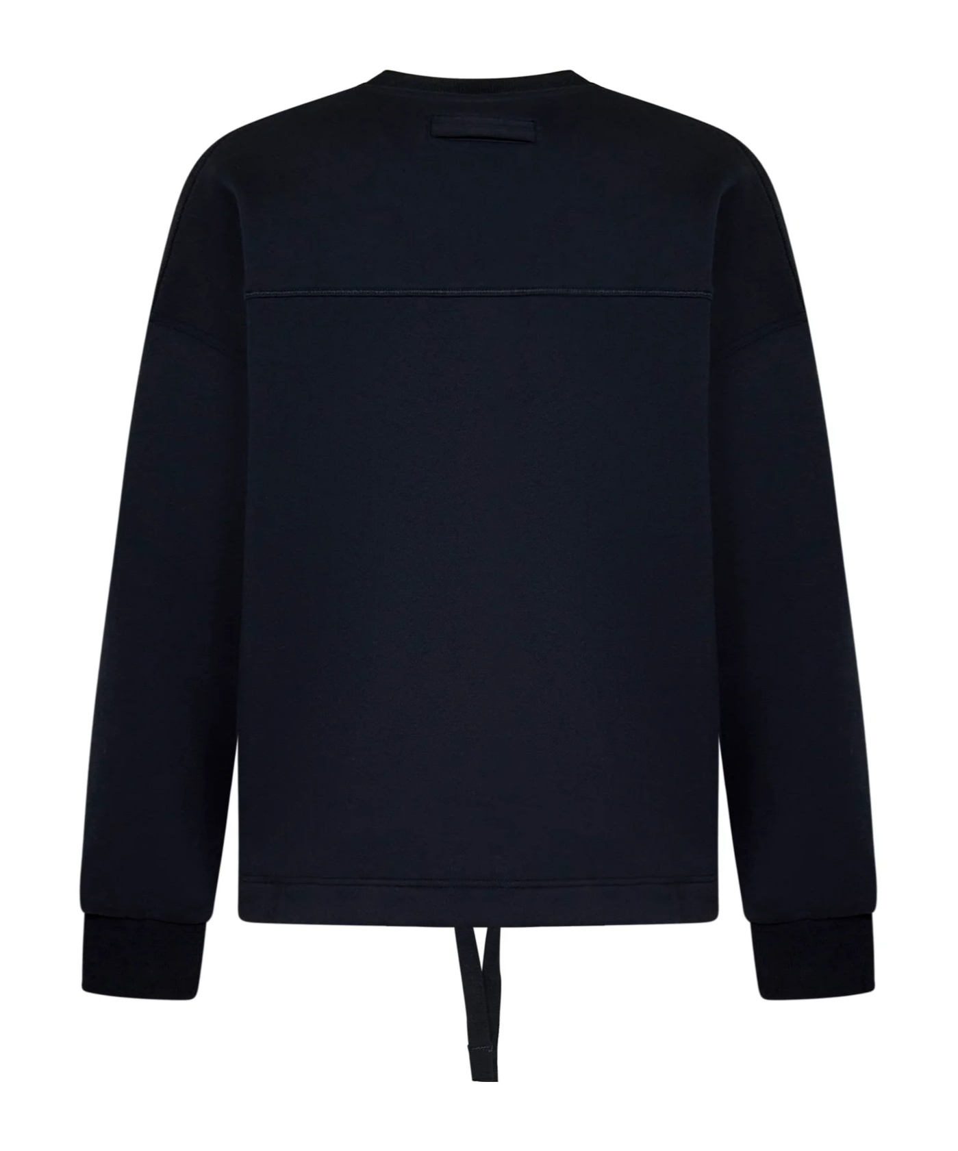 Shop Zegna Z Logo Embroidered Drawstring Hem Crewneck Sweatshirt In Black