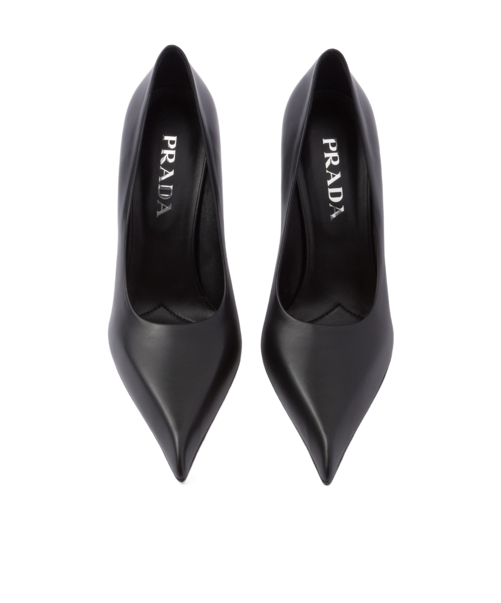 Prada 85 Pointed-toe Calf Leather Pumps In Black
