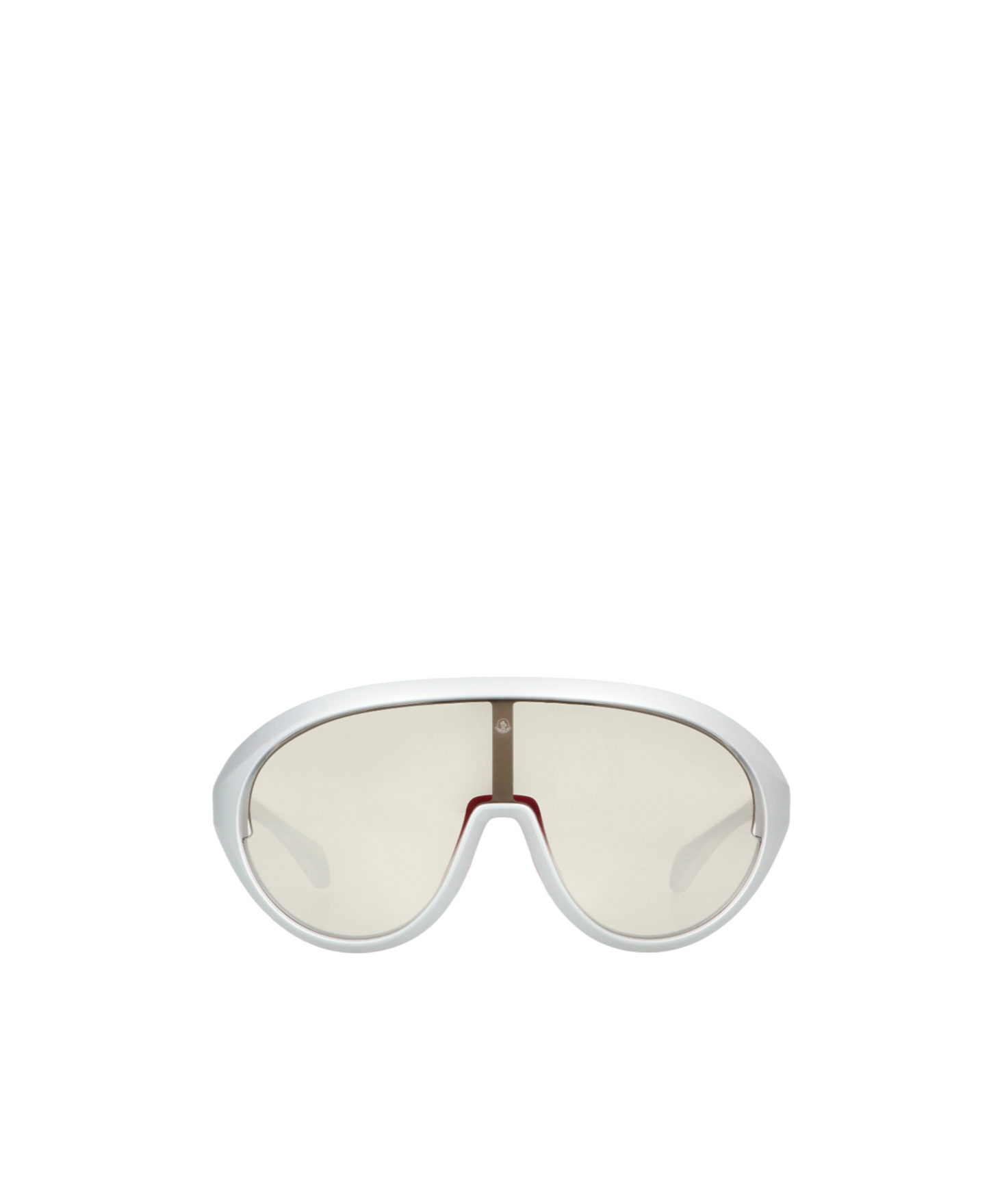 Moncler Oval Sunglasses Curved Frame In White