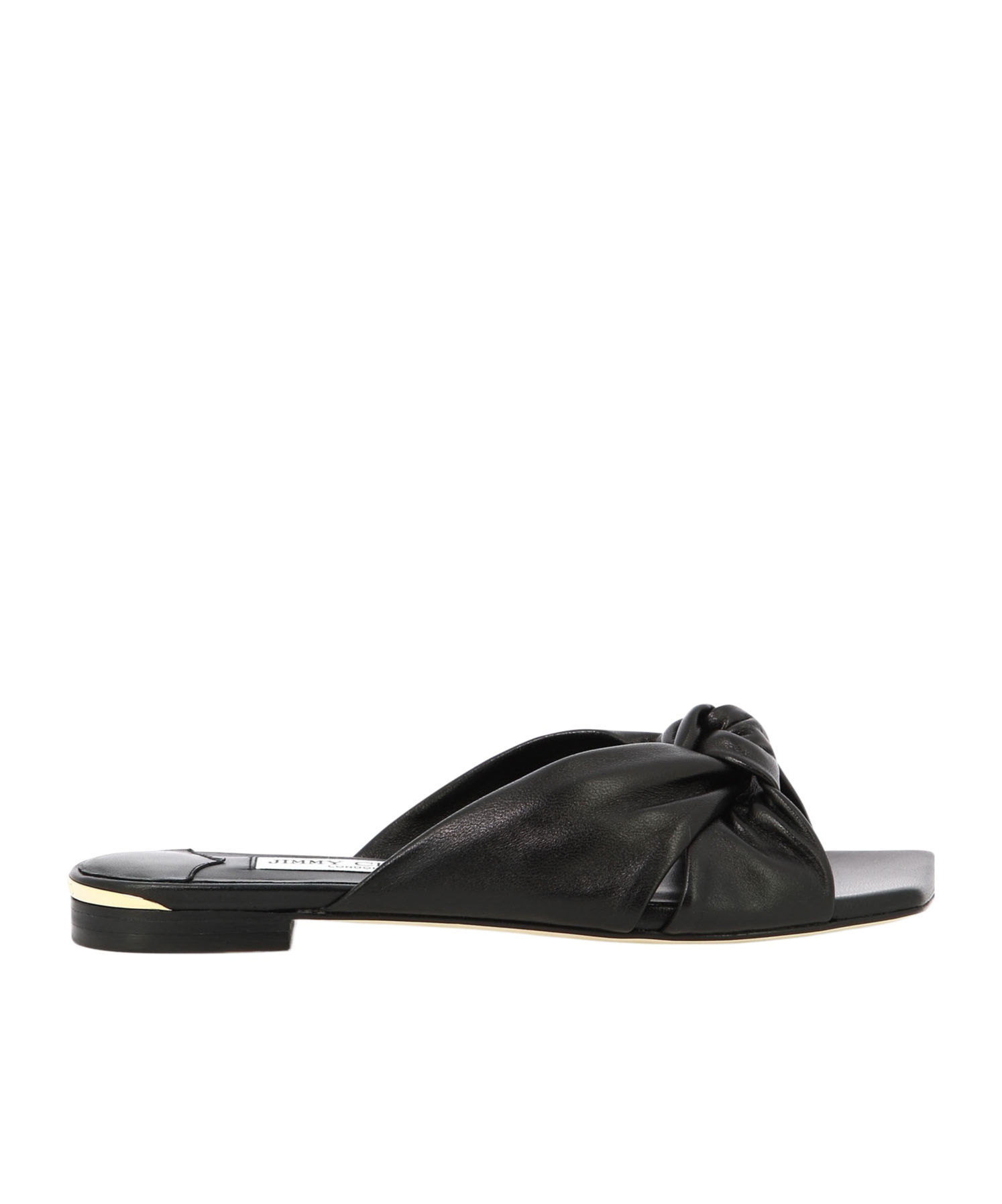 Jimmy Choo Womens Black Avenue Knot-embellished Leather Mules In Black