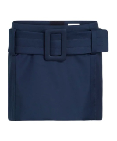 Patou Belted Organic-cotton Mini Skirt