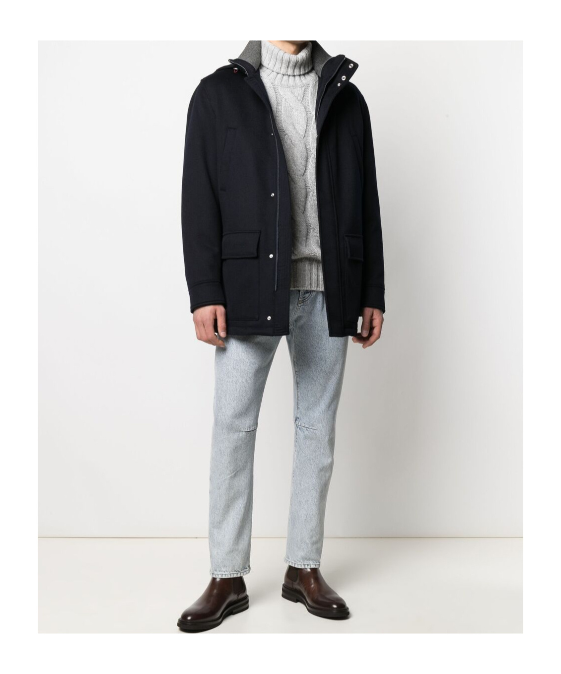 Brunello Cucinelli Cashmere Single-breasted Coat In Black