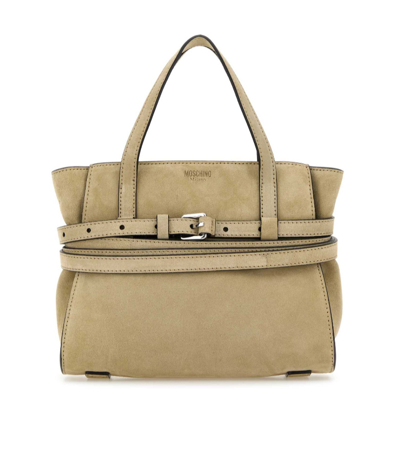 Moschino Structured Handbag Featuring Buckle Detail In Brown